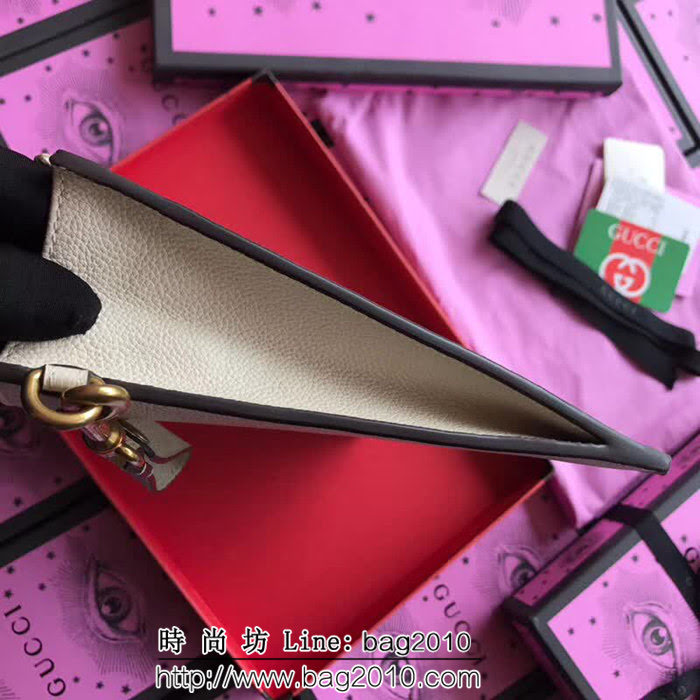 GUCCI古馳 歐洲正品原單 絲印經典款手包 495011米白全皮 WTG1586